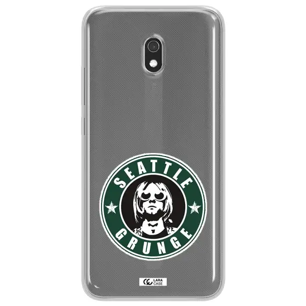 a logo with a man wearing sunglasses Xiaomi Redmi 8A Clear TPU Case