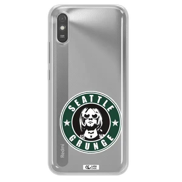 a logo with a man wearing sunglasses Xiaomi Redmi 9A Clear TPU Case
