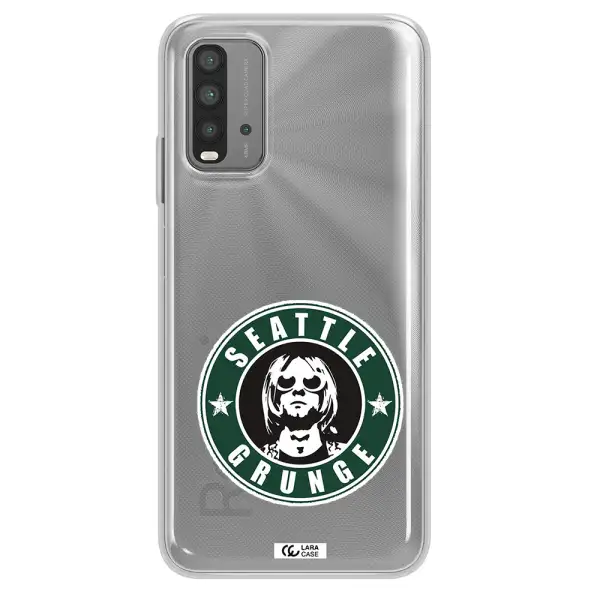a logo with a man wearing sunglasses Xiaomi Redmi 9T Clear TPU Case