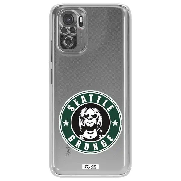 A Logo With A Man Wearing Sunglasses Xiaomi Redmi Note 10S Clear Tpu Case