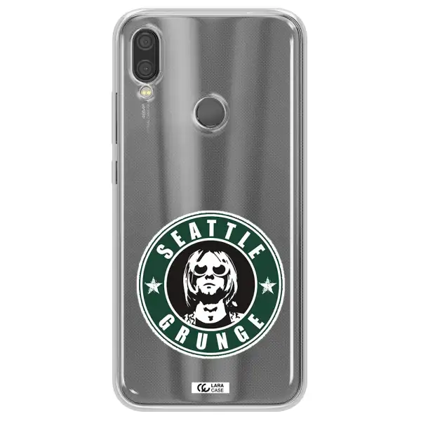 a logo with a man wearing sunglasses Xiaomi Redmi Note 7 Clear TPU Case