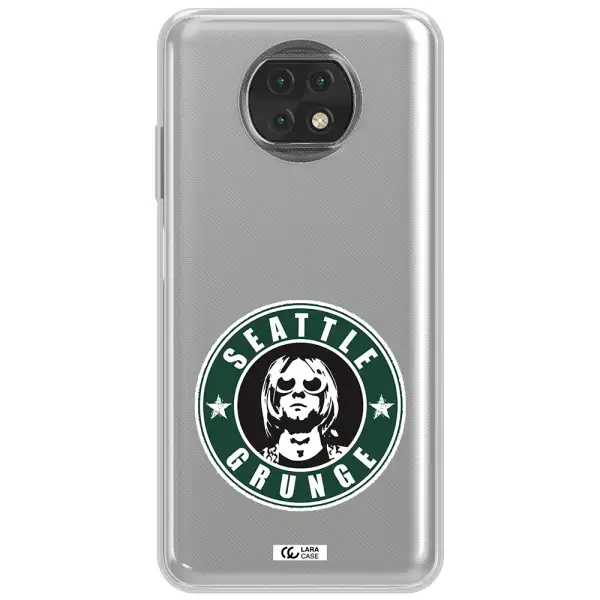 A Logo With A Man Wearing Sunglasses Xiaomi Redmi Note 9T Clear Tpu Case