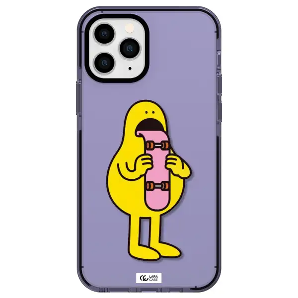 a cartoon character holding a skateboard Apple iPhone 11 pro impact Lilac Case