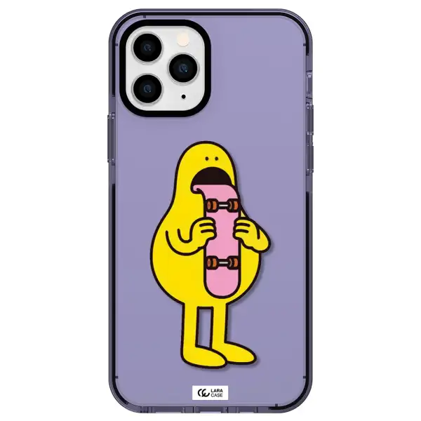 a cartoon character holding a skateboard Apple iPhone 11 pro max impact Lilac Case