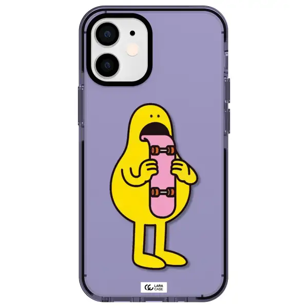 a cartoon character holding a skateboard Apple iPhone 12 mini impact Lilac Case