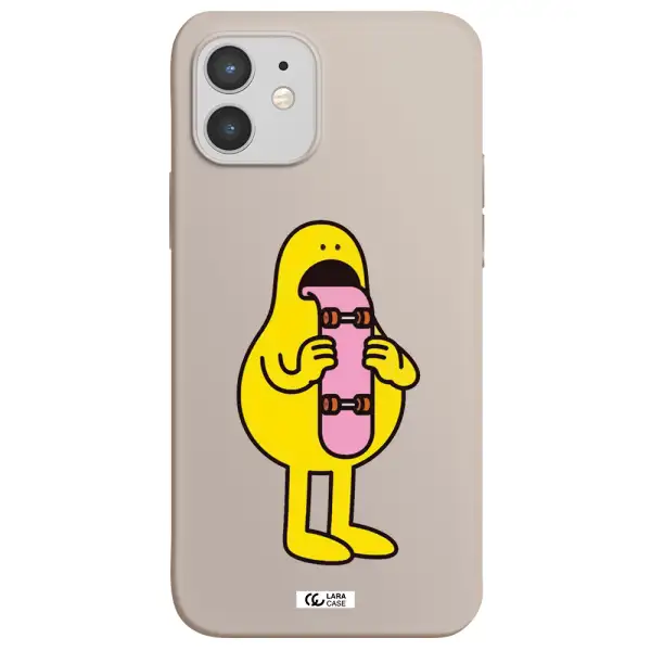 a cartoon character holding a skateboard Apple iPhone 12 mini Silicone Stone Case