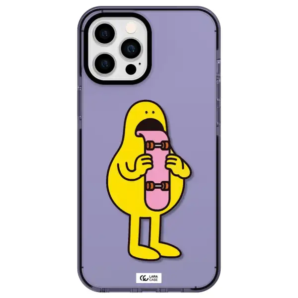 a cartoon character holding a skateboard Apple iPhone 12 pro max impact Lilac Case