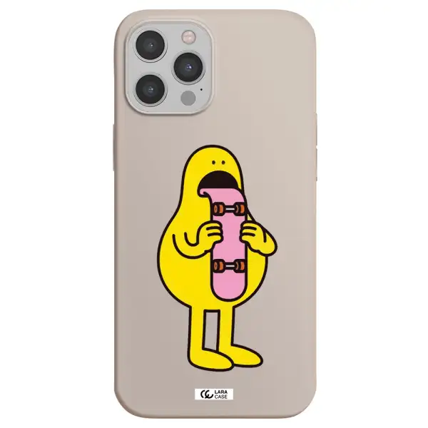 a cartoon character holding a skateboard Apple iPhone 12 pro max Silicone Stone Case