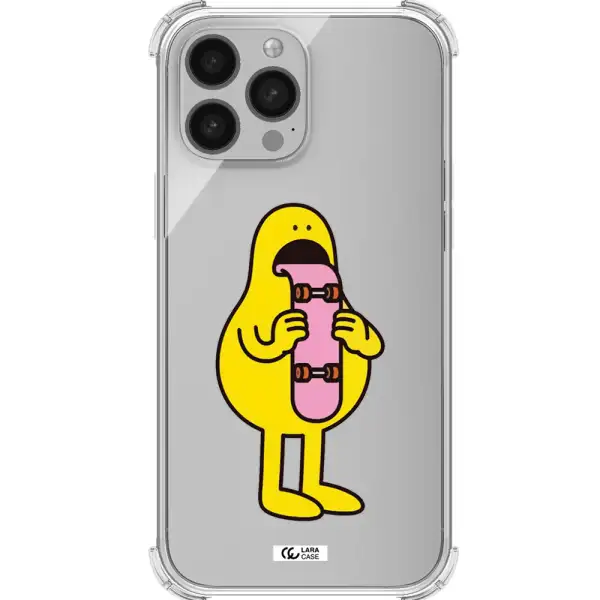 a cartoon character holding a skateboard Apple iPhone 13 Pro Clear PC Case