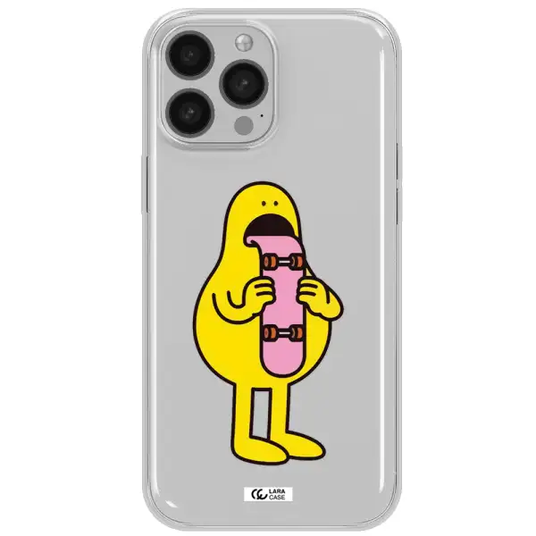 a cartoon character holding a skateboard Apple iPhone 13 Pro Clear TPU Case