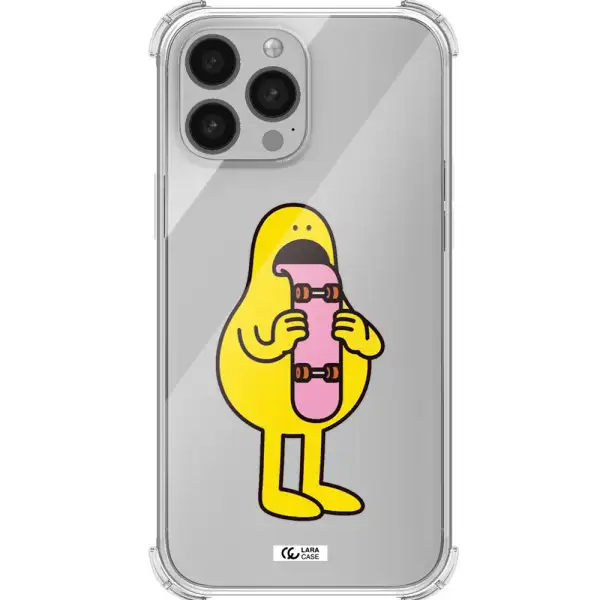a cartoon character holding a skateboard Apple iPhone 13 Pro Max Clear PC Case