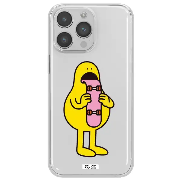 a cartoon character holding a skateboard Apple iPhone 14 pro max Clear TPU Case