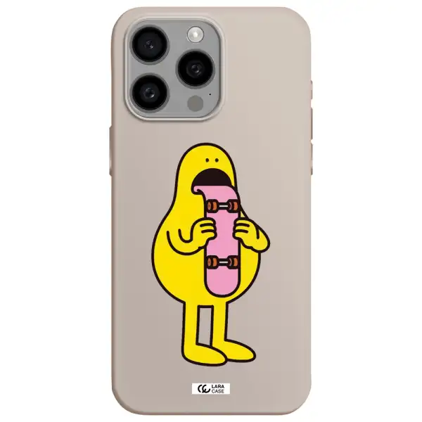 a cartoon character holding a skateboard Apple Iphone 15 Pro max Silicone Stone Case