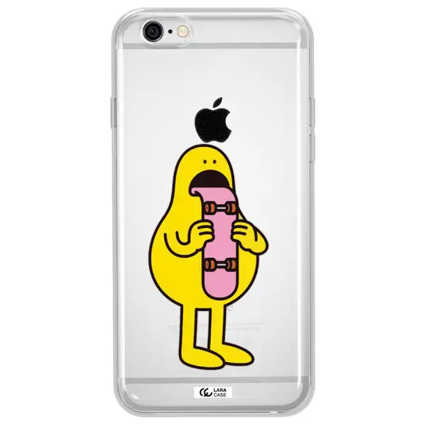 a cartoon character holding a skateboard Apple iPhone 6 plus Clear TPU Case