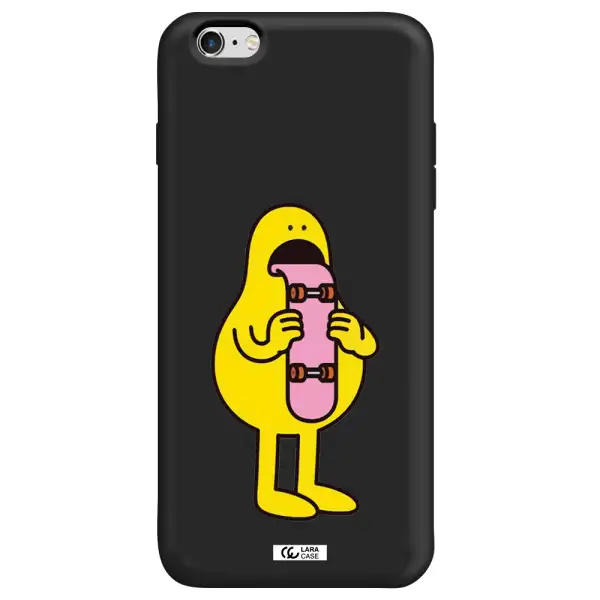 a cartoon character holding a skateboard Apple iPhone 6 plus Silicone black Case