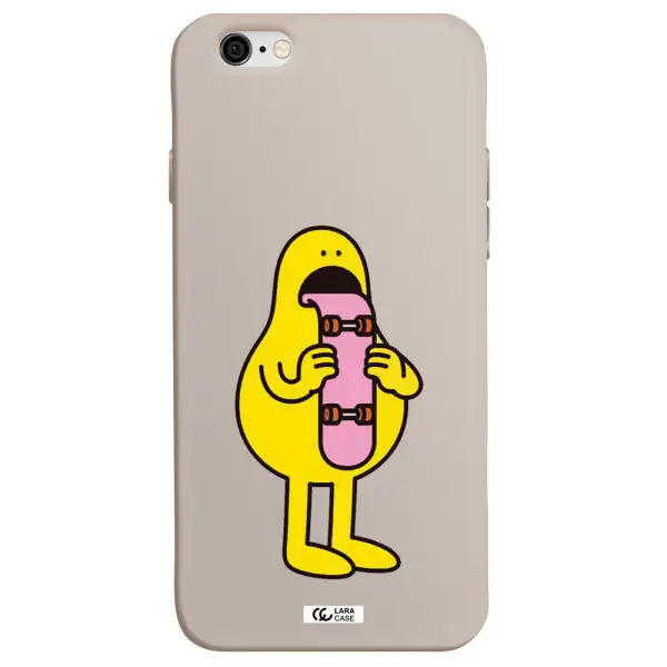 a cartoon character holding a skateboard Apple iPhone 6 Silicone Stone Case