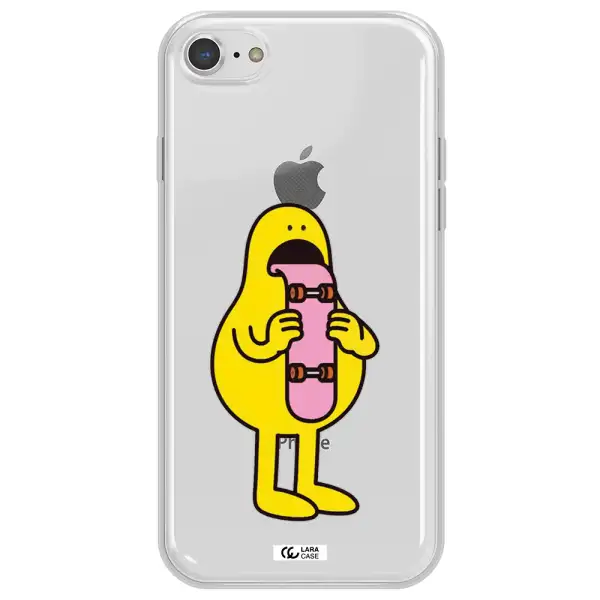 a cartoon character holding a skateboard Apple iPhone 7 Clear TPU Case