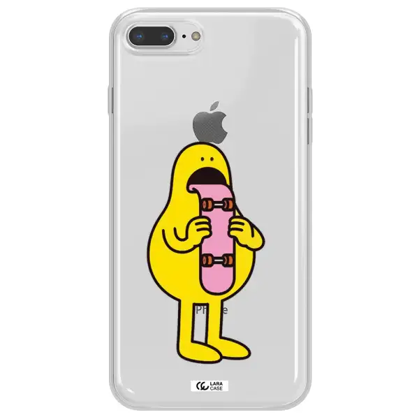 a cartoon character holding a skateboard Apple iPhone 7 plus Clear TPU Case