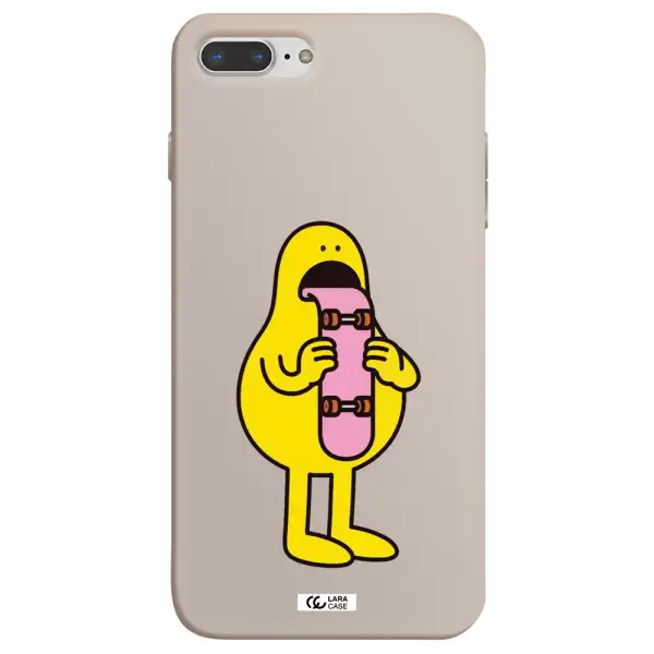 a cartoon character holding a skateboard Apple iPhone 8 plus Silicone Stone Case