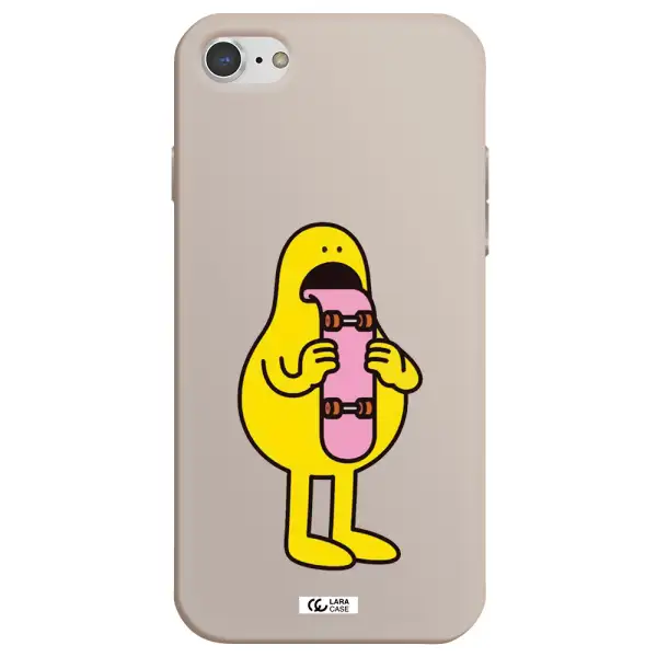 a cartoon character holding a skateboard Apple iPhone 8 Silicone Stone Case
