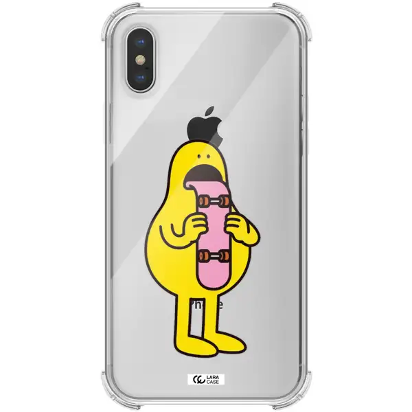a cartoon character holding a skateboard Apple iPhone XS max Clear PC Case