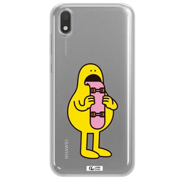a cartoon character holding a skateboard Huawei Honor 8S Clear TPU Case