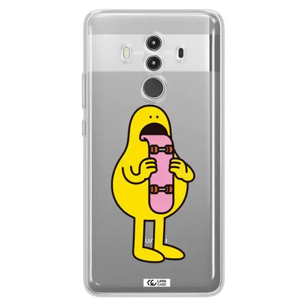 a cartoon character holding a skateboard Huawei Mate 10 Clear TPU Case