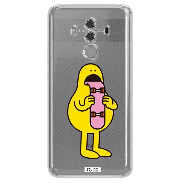 a cartoon character holding a skateboard Huawei Mate 10 Pro Clear TPU Case