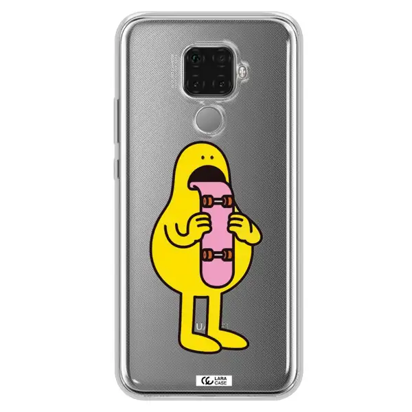 a cartoon character holding a skateboard Huawei Mate 30 Lite Clear TPU Case