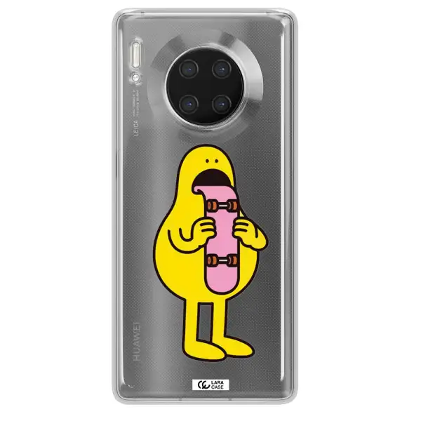 a cartoon character holding a skateboard Huawei Mate 30 Pro Clear TPU Case