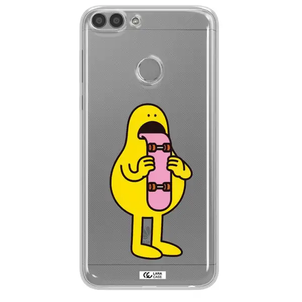 a cartoon character holding a skateboard Huawei P Smart 2017 Clear TPU Case