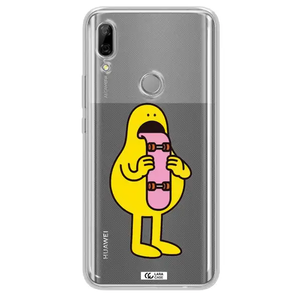 a cartoon character holding a skateboard Huawei P Smart Z Clear TPU Case