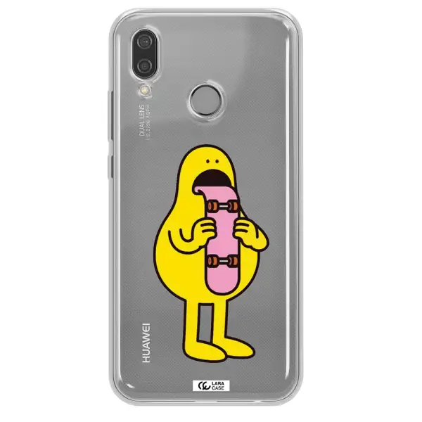 a cartoon character holding a skateboard Huawei P20 Lite Clear TPU Case