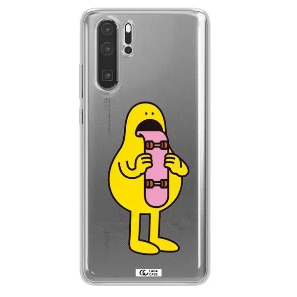 a cartoon character holding a skateboard Huawei P30 Pro Clear TPU Case