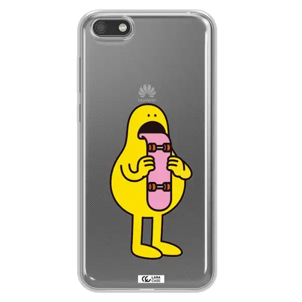 a cartoon character holding a skateboard Huawei Y5 2018 Clear TPU Case