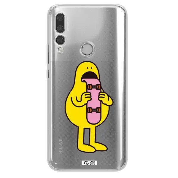 a cartoon character holding a skateboard Huawei Y9 Prime 2019 Clear TPU Case