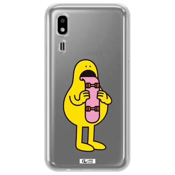 a cartoon character holding a skateboard Samsung A2 Core Clear TPU Case