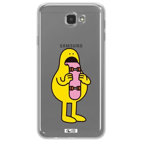 a cartoon character holding a skateboard Samsung J7 Prim Clear TPU Case