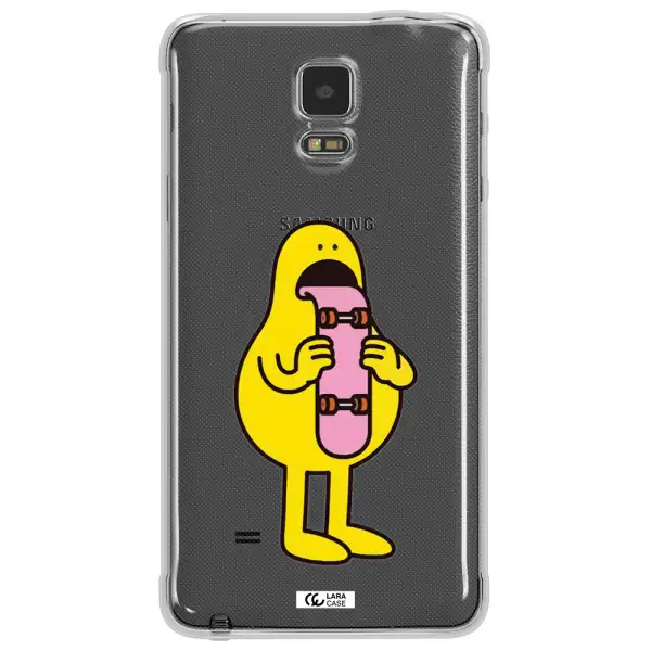 a cartoon character holding a skateboard Samsung Note 4 Clear TPU Case