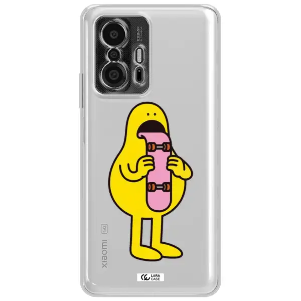 A Cartoon Character Holding A Skateboard Xiaomi 11T Pro Clear Tpu Case