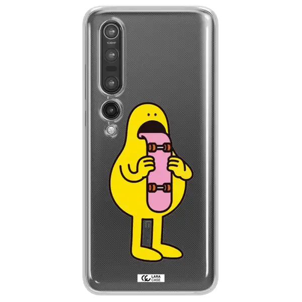 a cartoon character holding a skateboard Xiaomi Mi 10 Pro Clear TPU Case