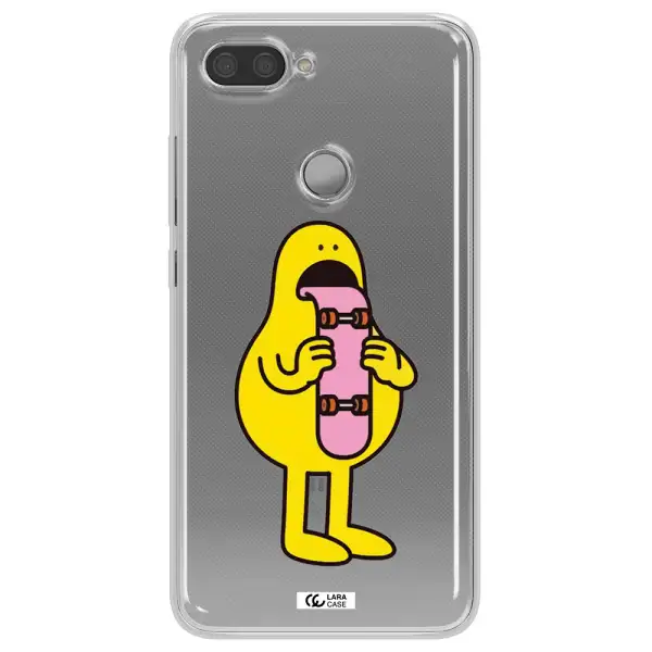 a cartoon character holding a skateboard Xiaomi Mi 8 Lite Clear TPU Case