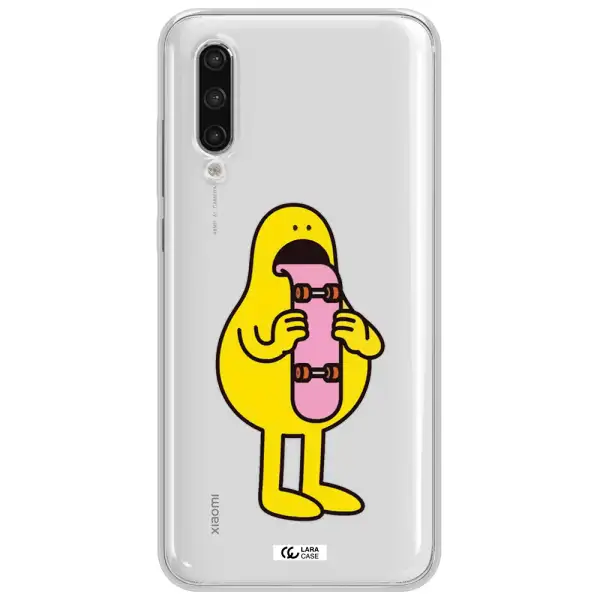 A Cartoon Character Holding A Skateboard Xiaomi Mi 9 Lite Clear Tpu Case