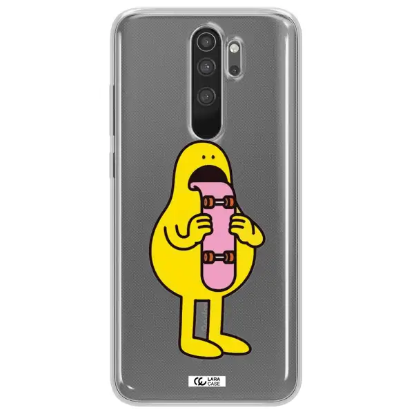 a cartoon character holding a skateboard Xiaomi Note 8 Pro Clear TPU Case