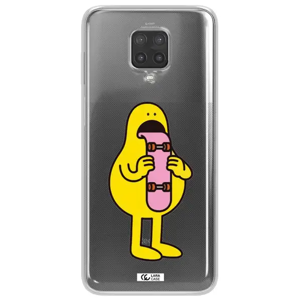 a cartoon character holding a skateboard Xiaomi Note 9 Pro Clear TPU Case