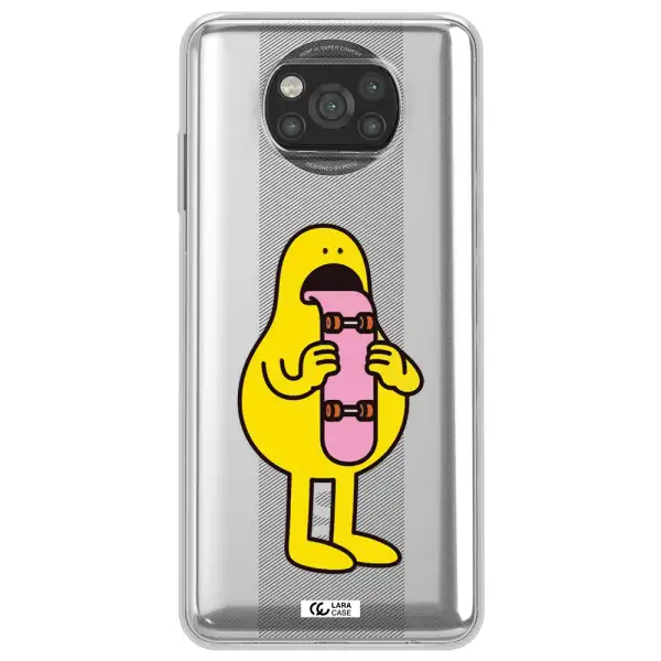 a cartoon character holding a skateboard Xiaomi Poco X3 Clear TPU Case