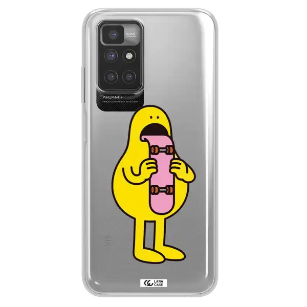 a cartoon character holding a skateboard Xiaomi Redmi 10 Clear TPU Case