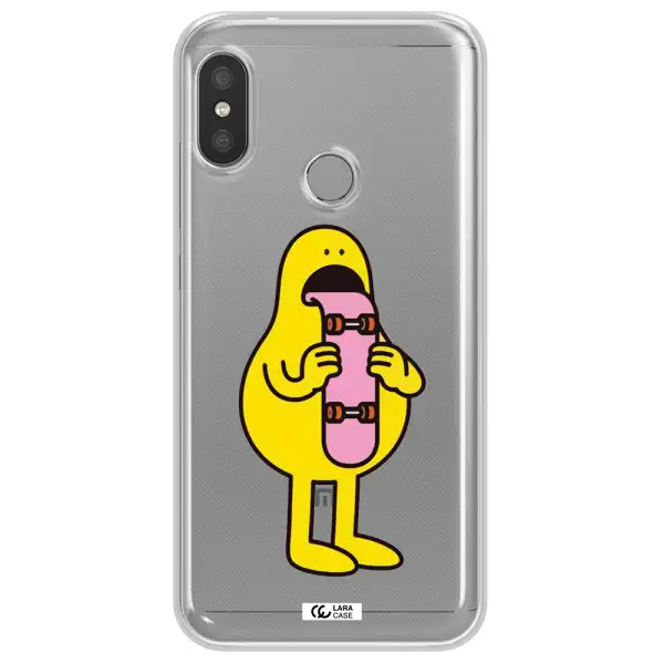 a cartoon character holding a skateboard Xiaomi Redmi 6 Pro Clear TPU Case