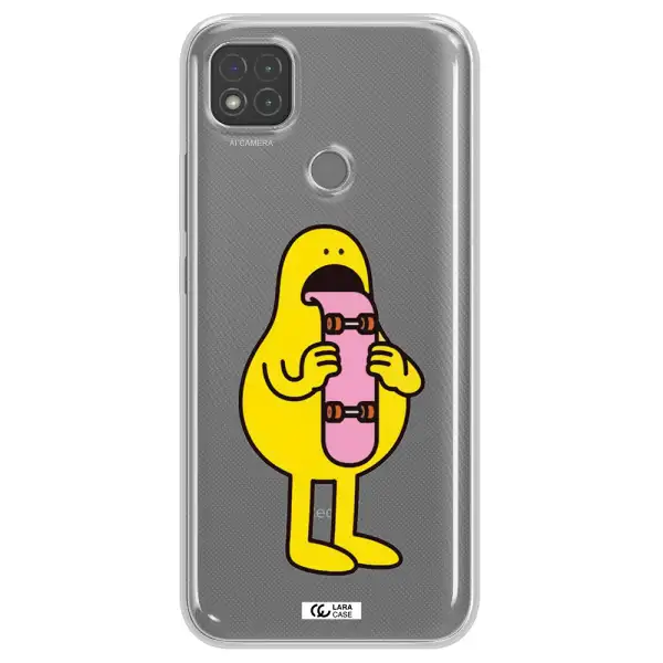 a cartoon character holding a skateboard Xiaomi Redmi 9C Clear TPU Case