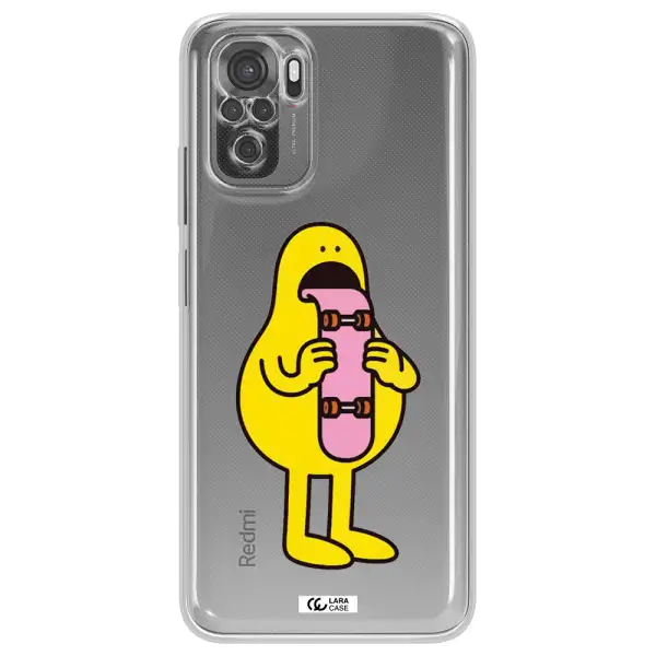 A Cartoon Character Holding A Skateboard Xiaomi Redmi Note 10S Clear Tpu Case